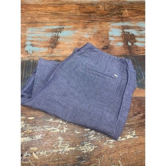 Tommy Hilfiger Woman Plus Blue Linen Wide Leg‎ Pants Size 14 - Picture 1 of 7